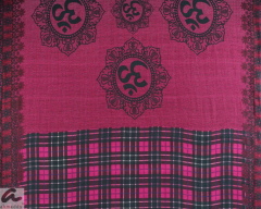 Ahmaddy Schal Karo fuchsia - 70% Baumwolle/30% Seide